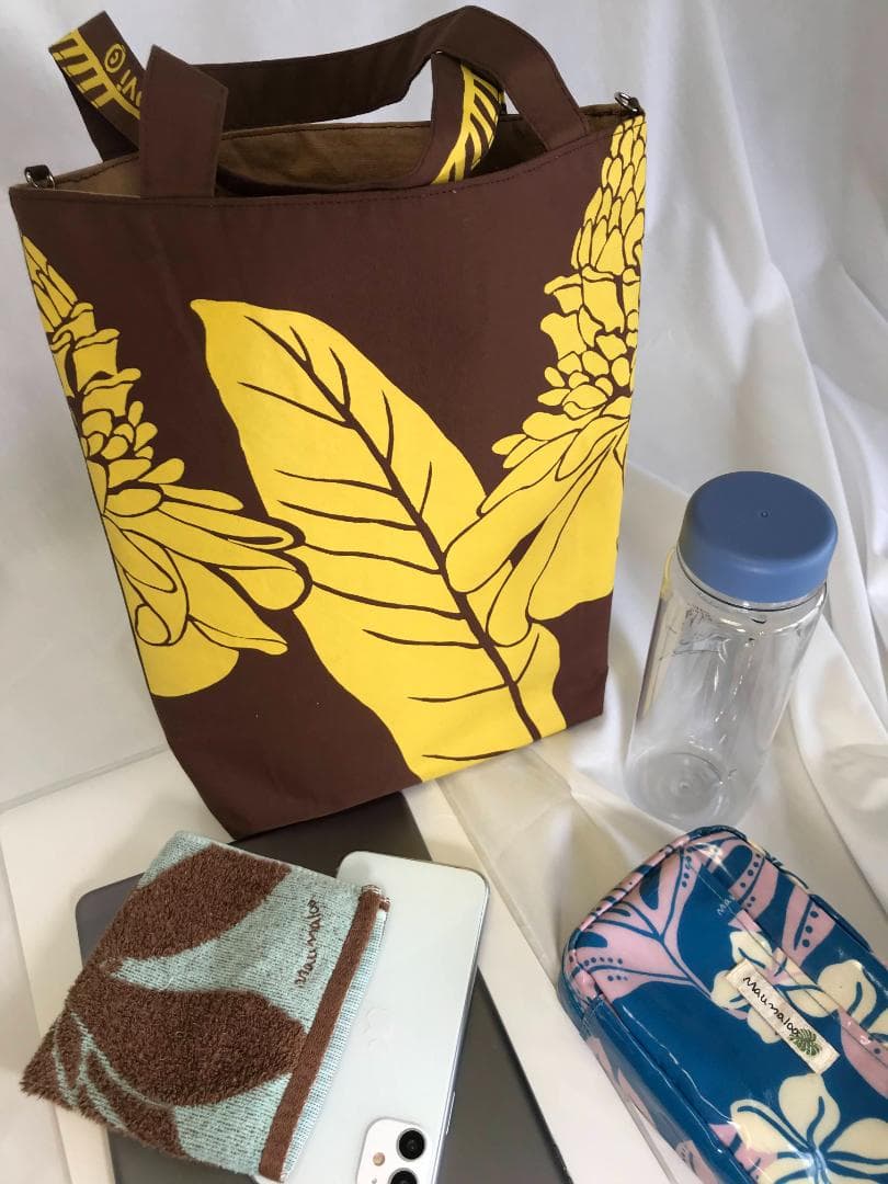 TUTUVIファブリックのトートバッグ(ブラウンのトーチジンジャー）