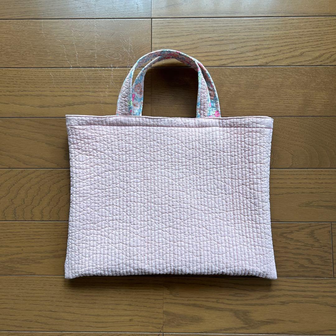 レッスンバッグ　ハンドメイド　ヌビキルト×リバティ