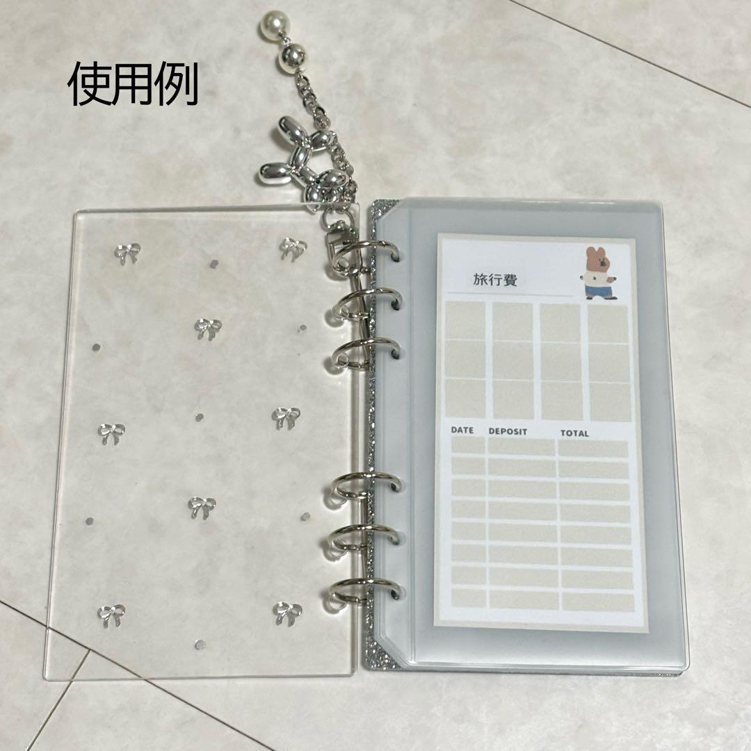 ✨ふくまるの母 ✨A6 アクリルレジンバインダー　リング付き　韓国　貯金