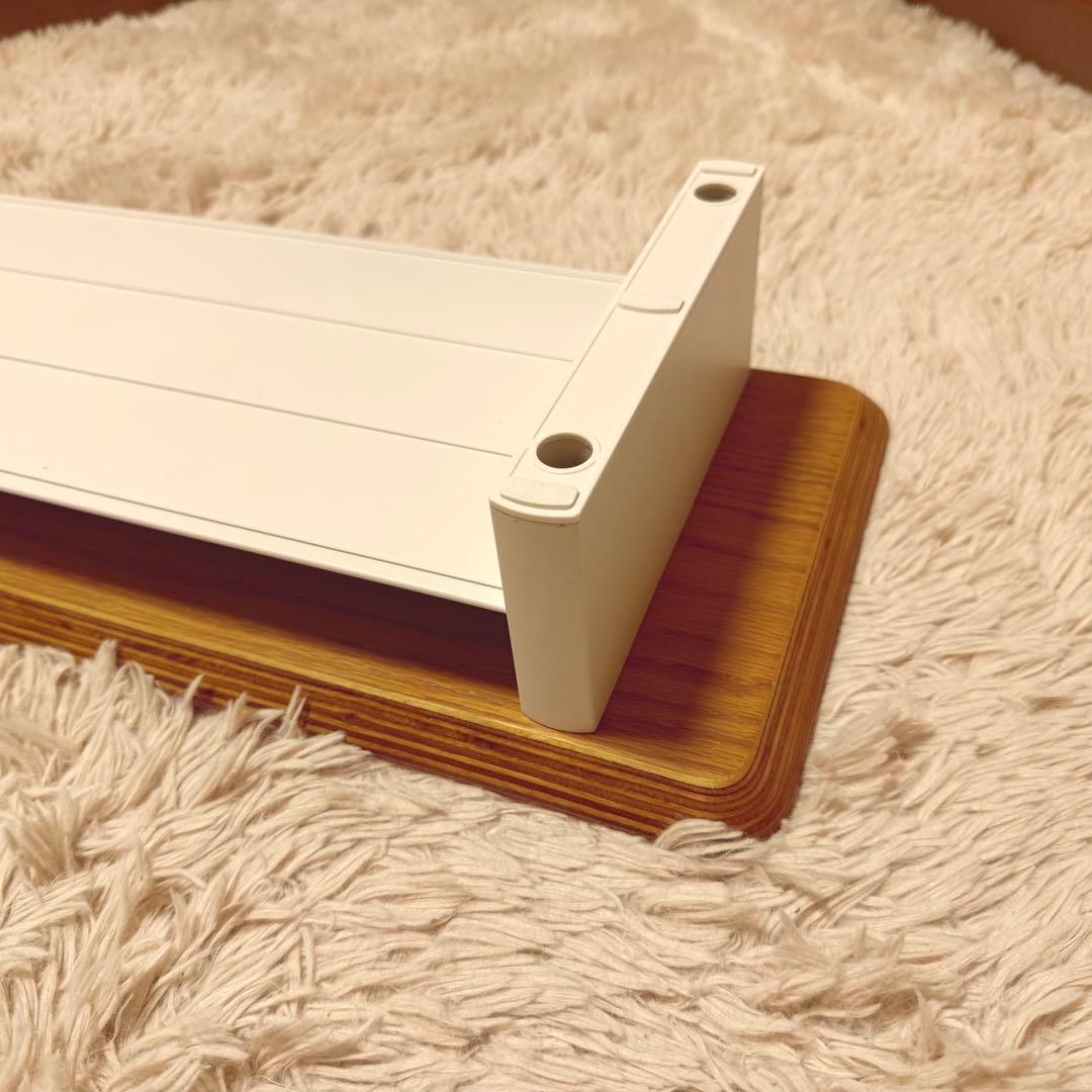 amesoba 木製 デスクシェルフ モニター台 ホワイトオーク + ホワイト