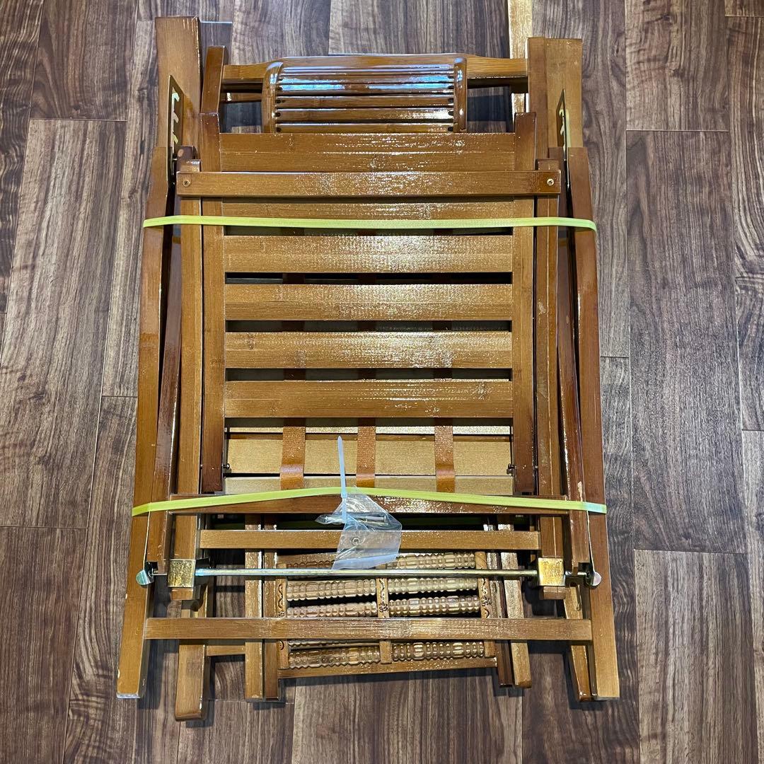 折りたたみ式 竹製ロッキングチェア 5段階調整 耐荷重200kg 新品