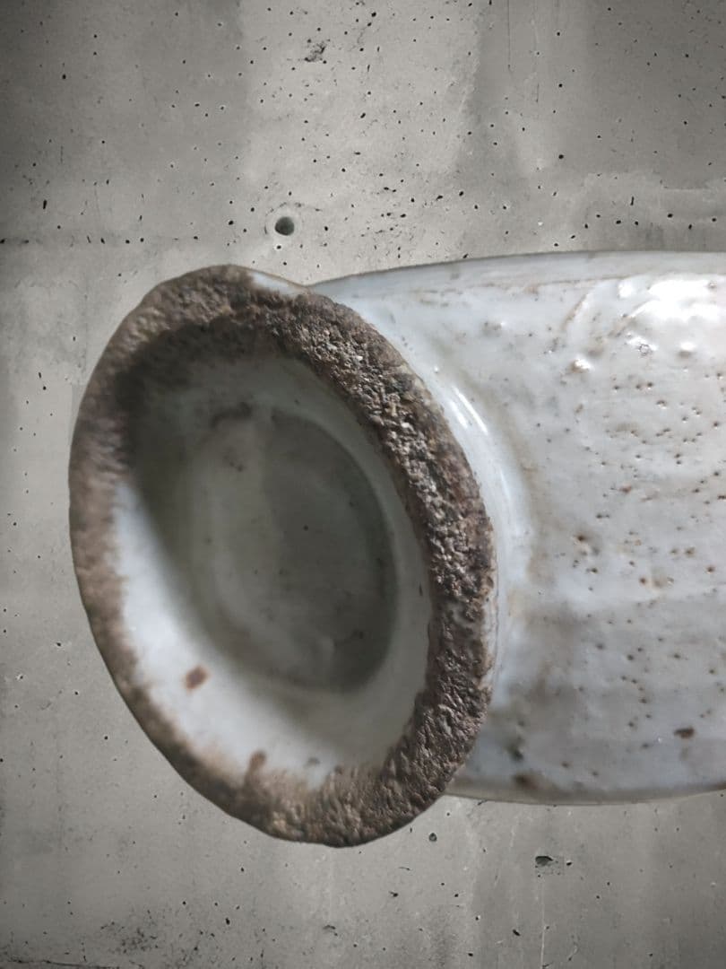 李朝白磁　扁壺　徳利　花入　朝鮮美術　時代物　骨董