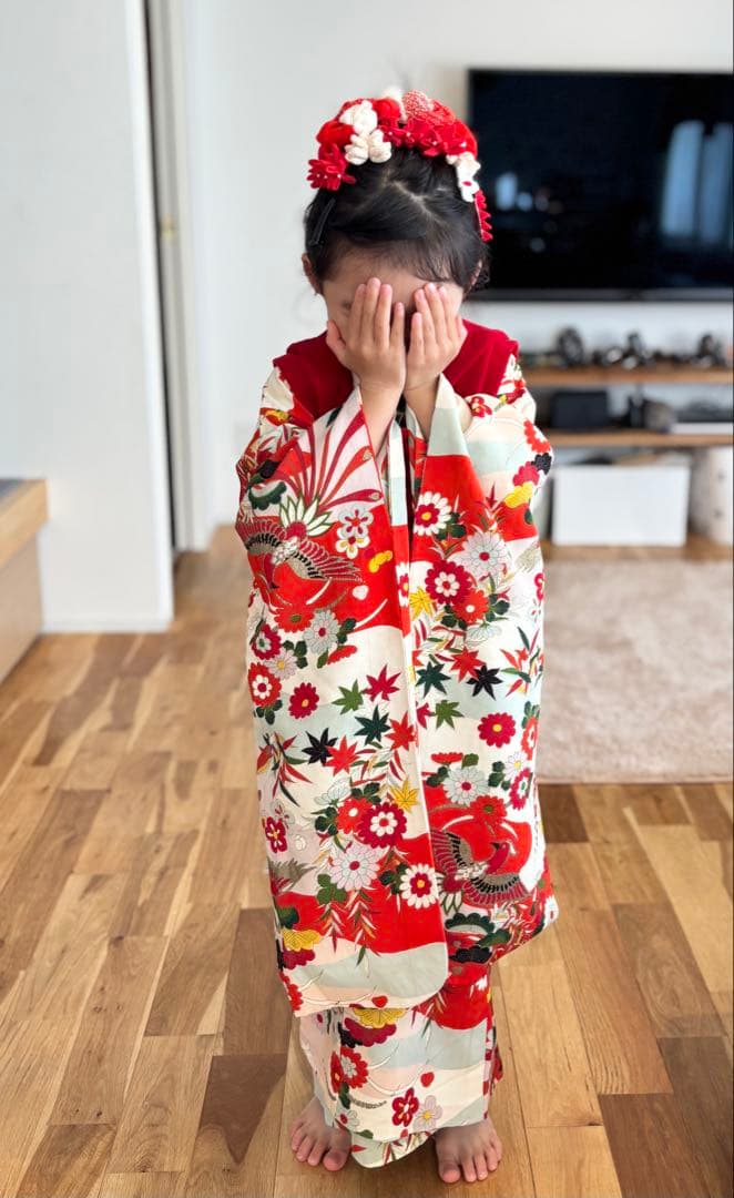 七五三 3歳〜5歳 女の子 子供 アンティーク 着物 被布 セット