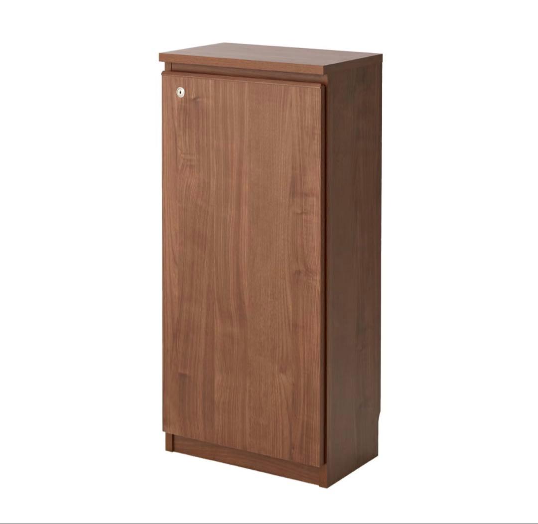 ベルメゾン　ダークブラウン　鍵付き本棚 3段　同人誌