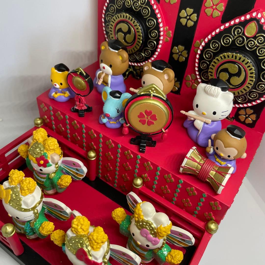 【希少レア】2001 レトロ サンリオ 雅楽飾り キティ 雛壇 置物