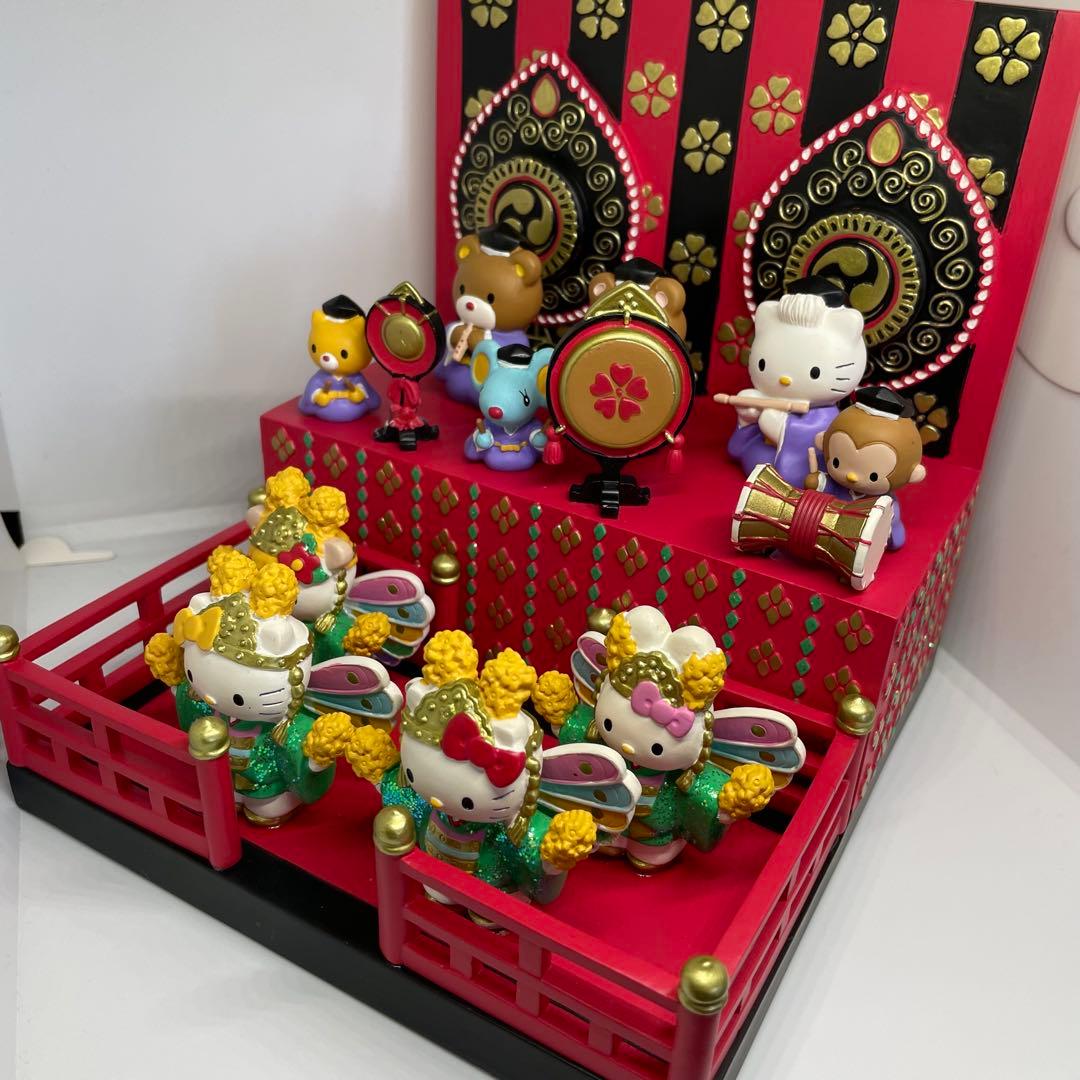 【希少レア】2001 レトロ サンリオ 雅楽飾り キティ 雛壇 置物