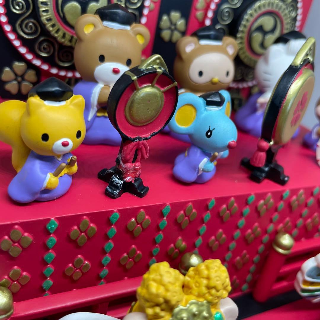 【希少レア】2001 レトロ サンリオ 雅楽飾り キティ 雛壇 置物