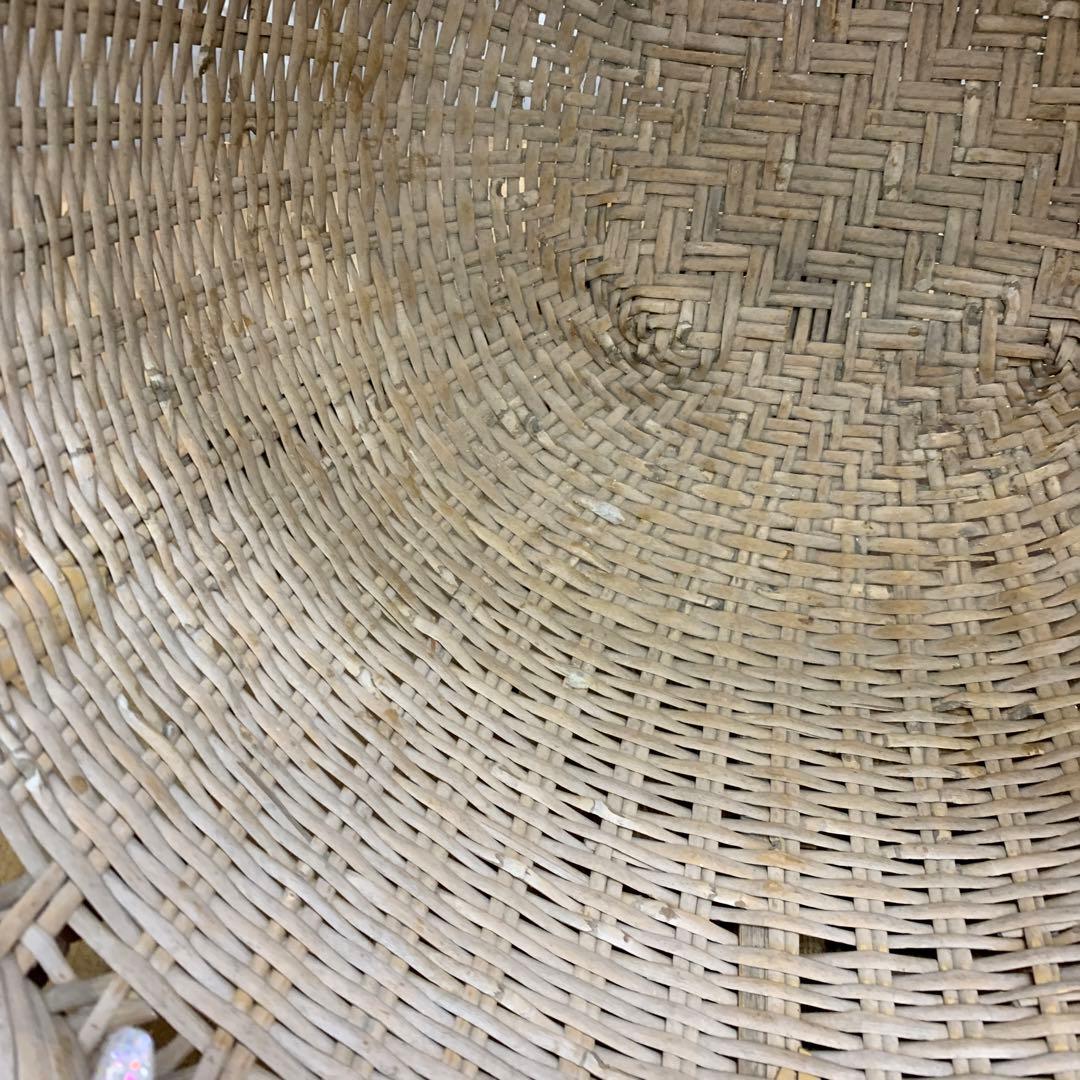 B-3 【大型】竹籠 収穫カゴ 昭和レトロ 網代編み 古道具 竹細工 ヴィンテー