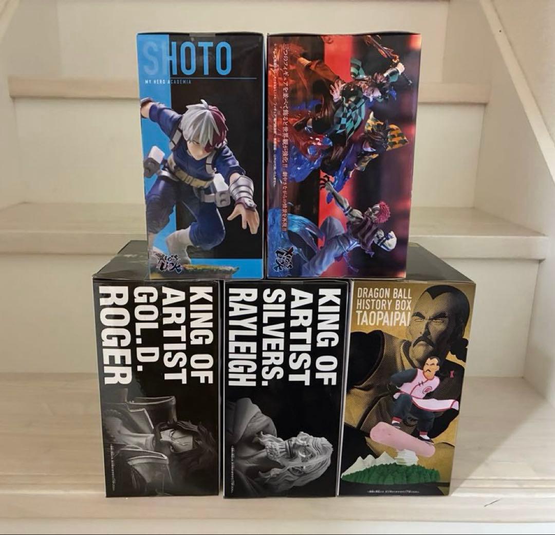 桃白白 レイリー ロジャー 竈門炭治郎 轟焦凍フィギュアまとめ売り 5体セット