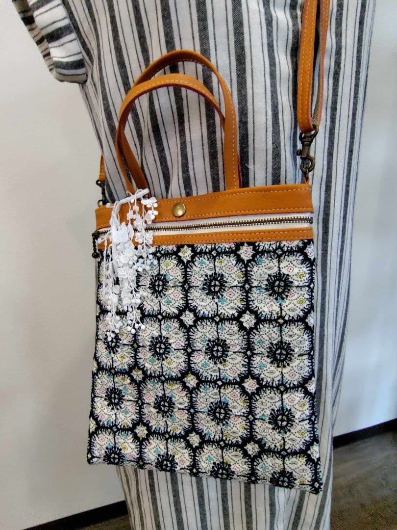 ミナペルホネン/フォレストウェーブ×アネモネ/手提げトーストショルダーDカン付き