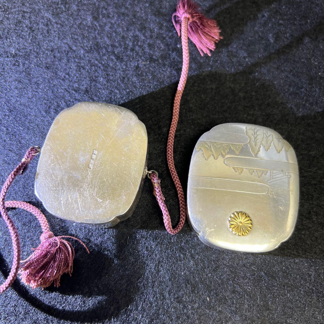 三越純銀　菊紋天皇家御賜品ボンボニエール　71.5g 東Y8-0318☆1F
