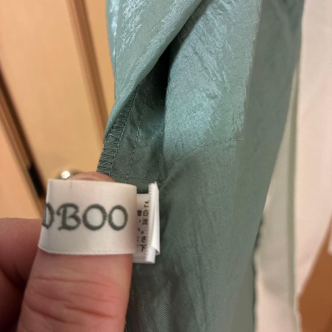 ツートンカラー フラワーアクセント エプロン