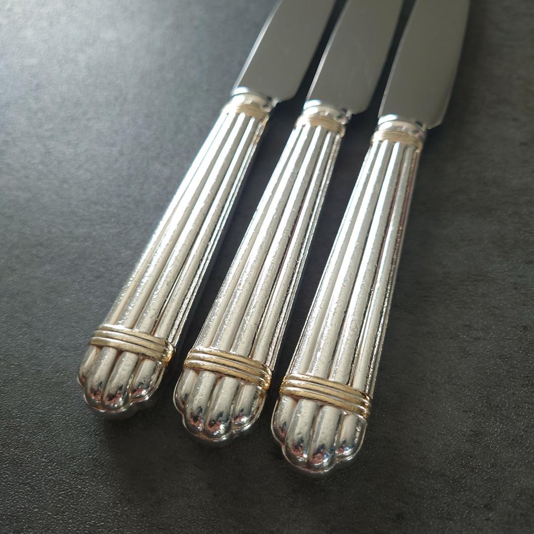 格安 希少 クリストフル アリアゴールドリング テーブルナイフ 3点