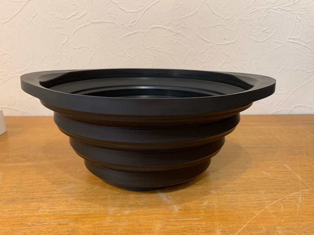 N0107-03★normann 折りたたみ式シリコンボウル 水切り 赤黄黒3点