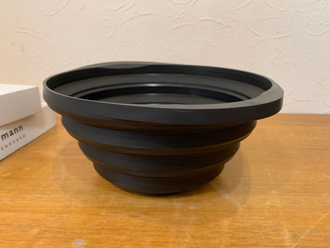 N0107-03★normann 折りたたみ式シリコンボウル 水切り 赤黄黒3点