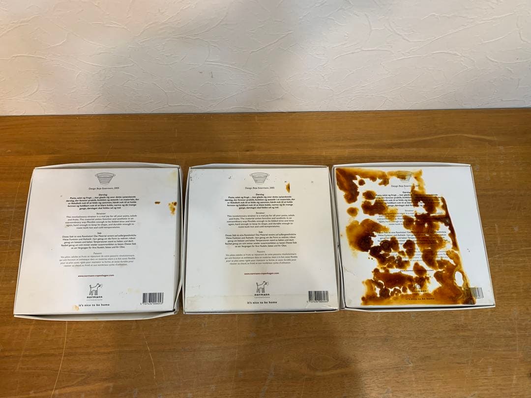 N0107-03★normann 折りたたみ式シリコンボウル 水切り 赤黄黒3点