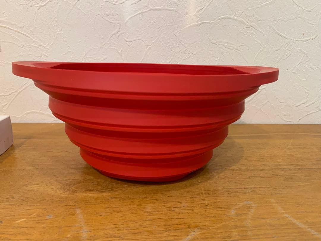 N0107-03★normann 折りたたみ式シリコンボウル 水切り 赤黄黒3点