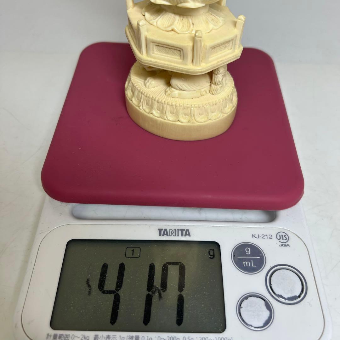 極上　和彫　在銘　聖観世音像　高さ25cm 417g 東K8-0211☆2F