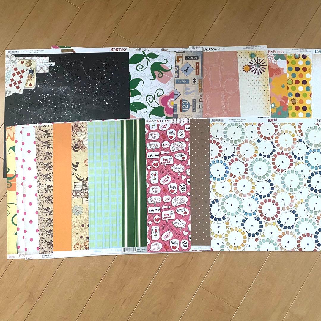 12インチペーパー　クラフト用紙　スクラップブッキング　まとめ売り