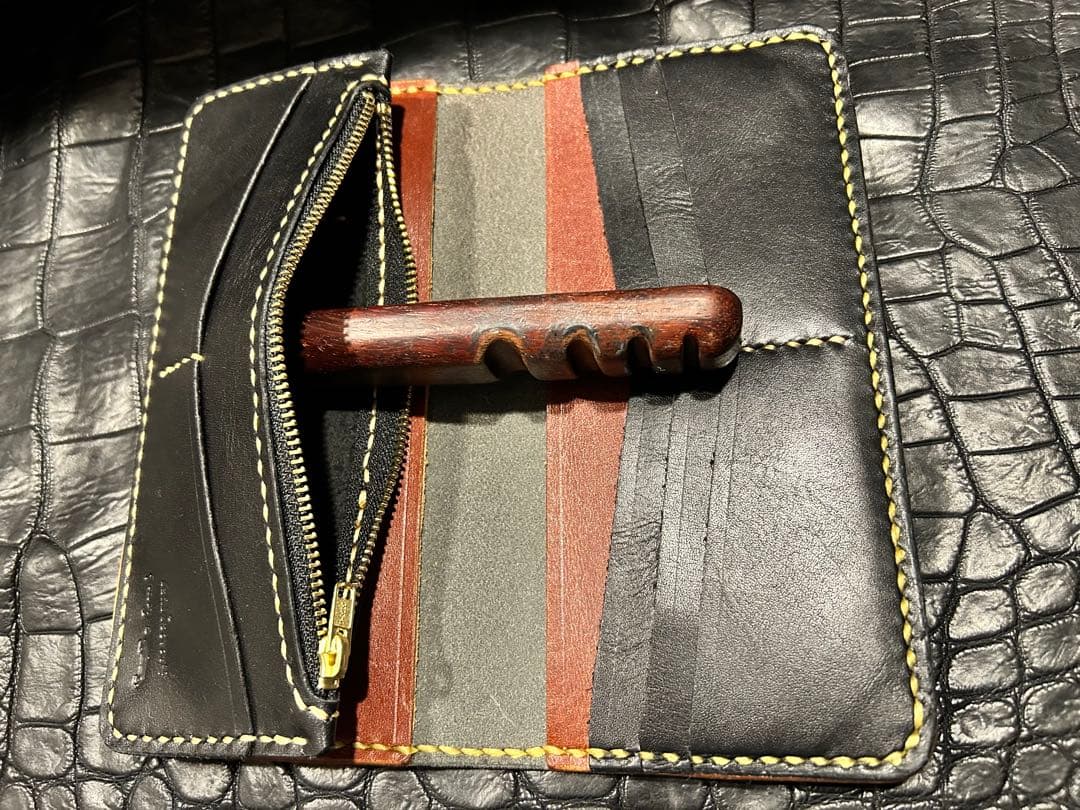 Gravy Leather スモール クロコダイル 長財布 本革 オイルレザー