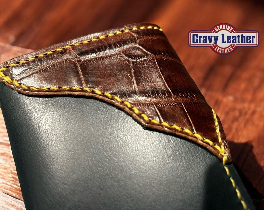 Gravy Leather スモール クロコダイル 長財布 本革 オイルレザー