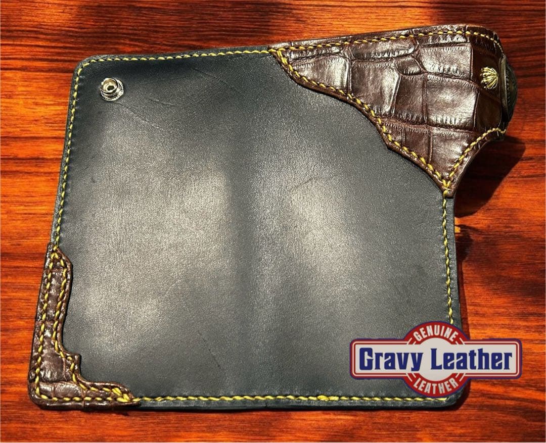 Gravy Leather スモール クロコダイル 長財布 本革 オイルレザー
