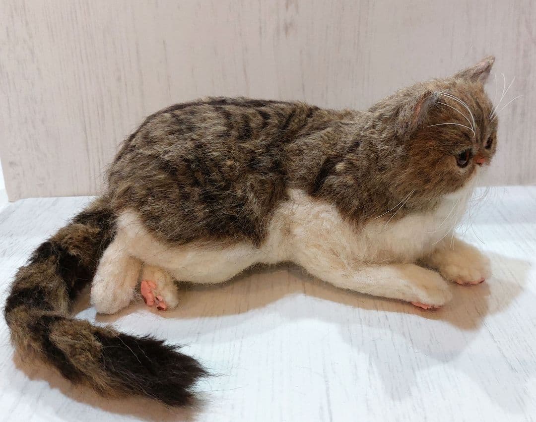 羊毛フェルト　猫　(エキゾチックショートヘア)