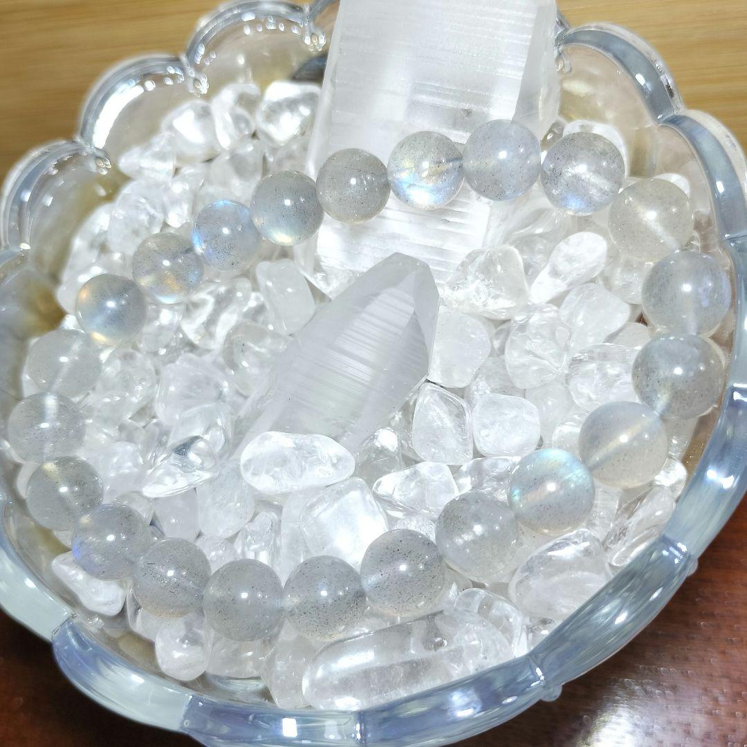 一点物【希少】シルバーラブラドライト ブレスレット レインボーシラー 高品質