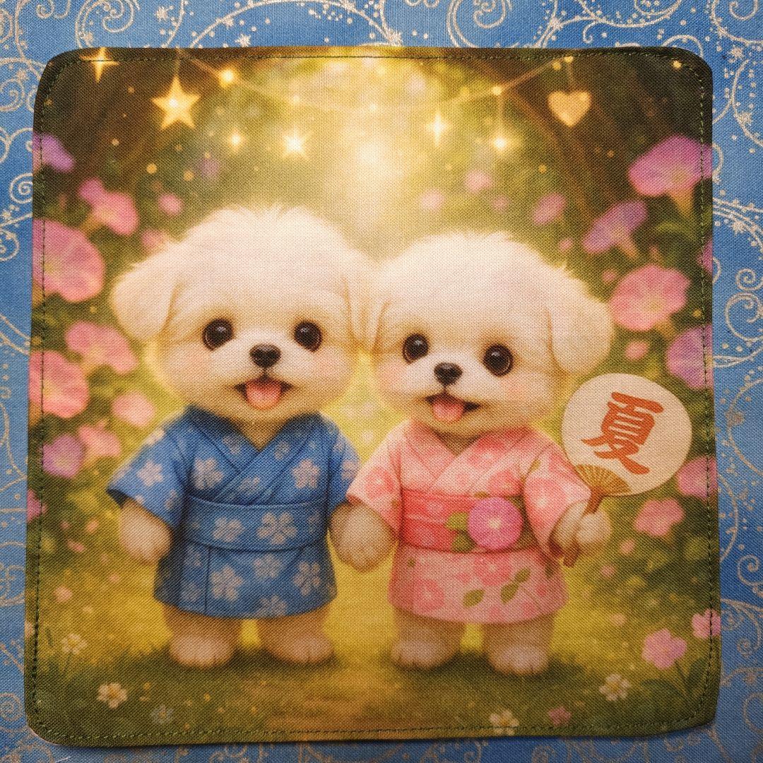 ちっちざる　ハンカチワンコさん柄　17枚