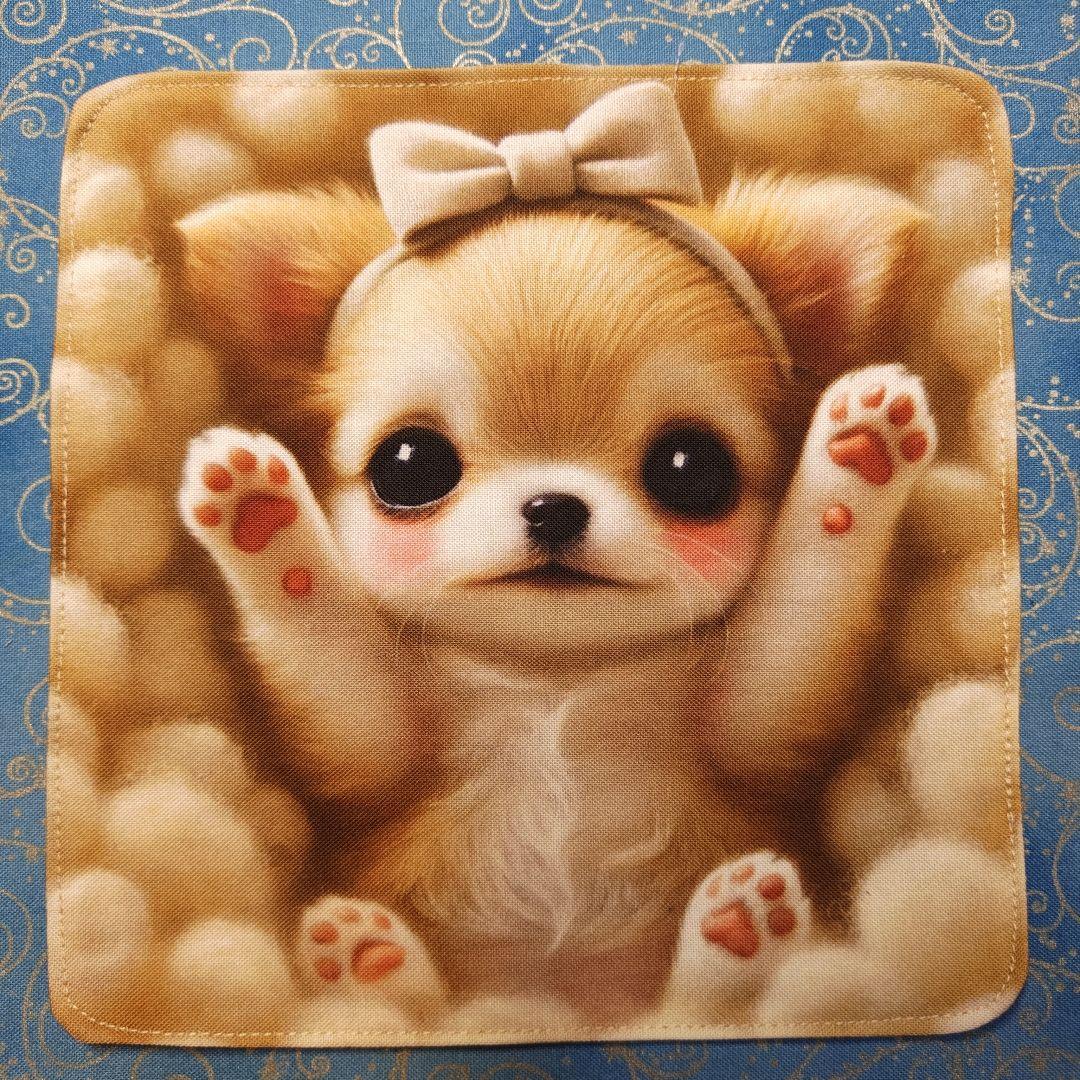 ちっちざる　ハンカチワンコさん柄　17枚