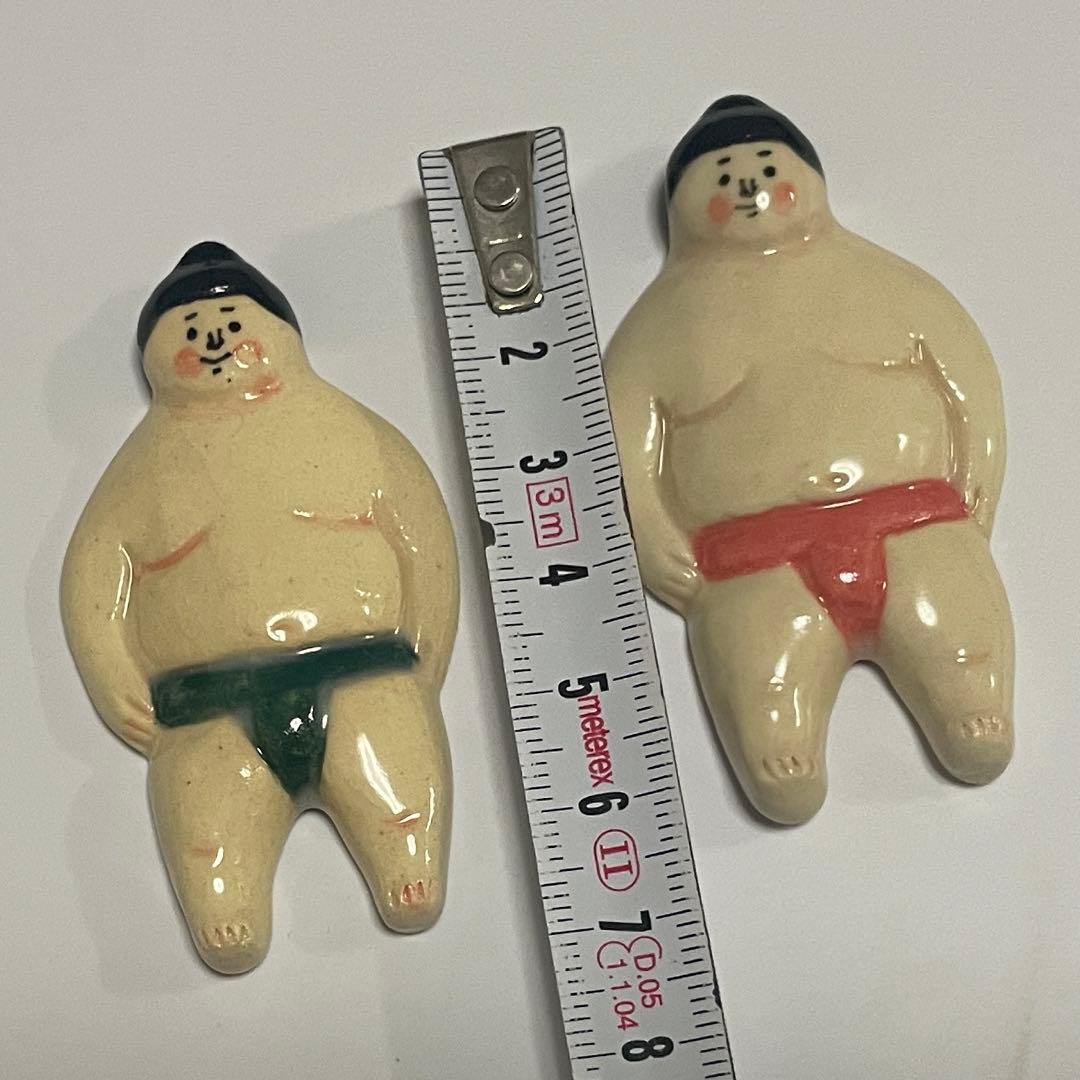 極美品　五月女京子　箸置き　お相撲さん　2点