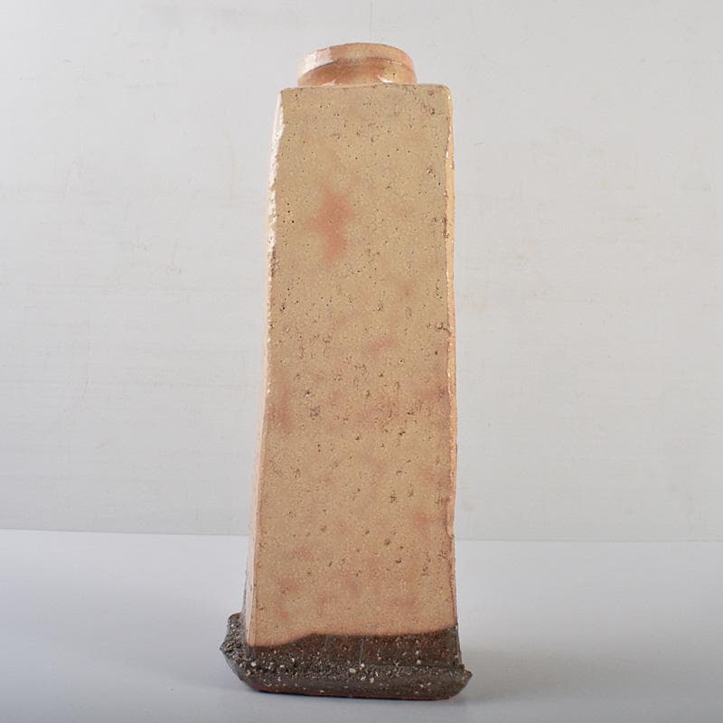 萩焼　十三代　田原陶兵衛作　菱花入　共布　共箱　V　R7158