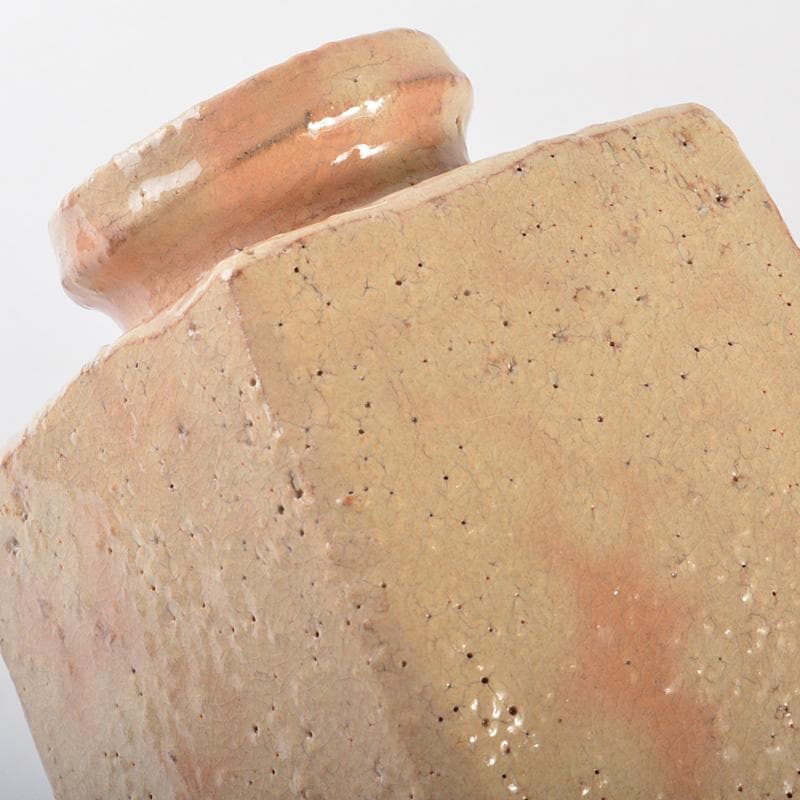 萩焼　十三代　田原陶兵衛作　菱花入　共布　共箱　V　R7158