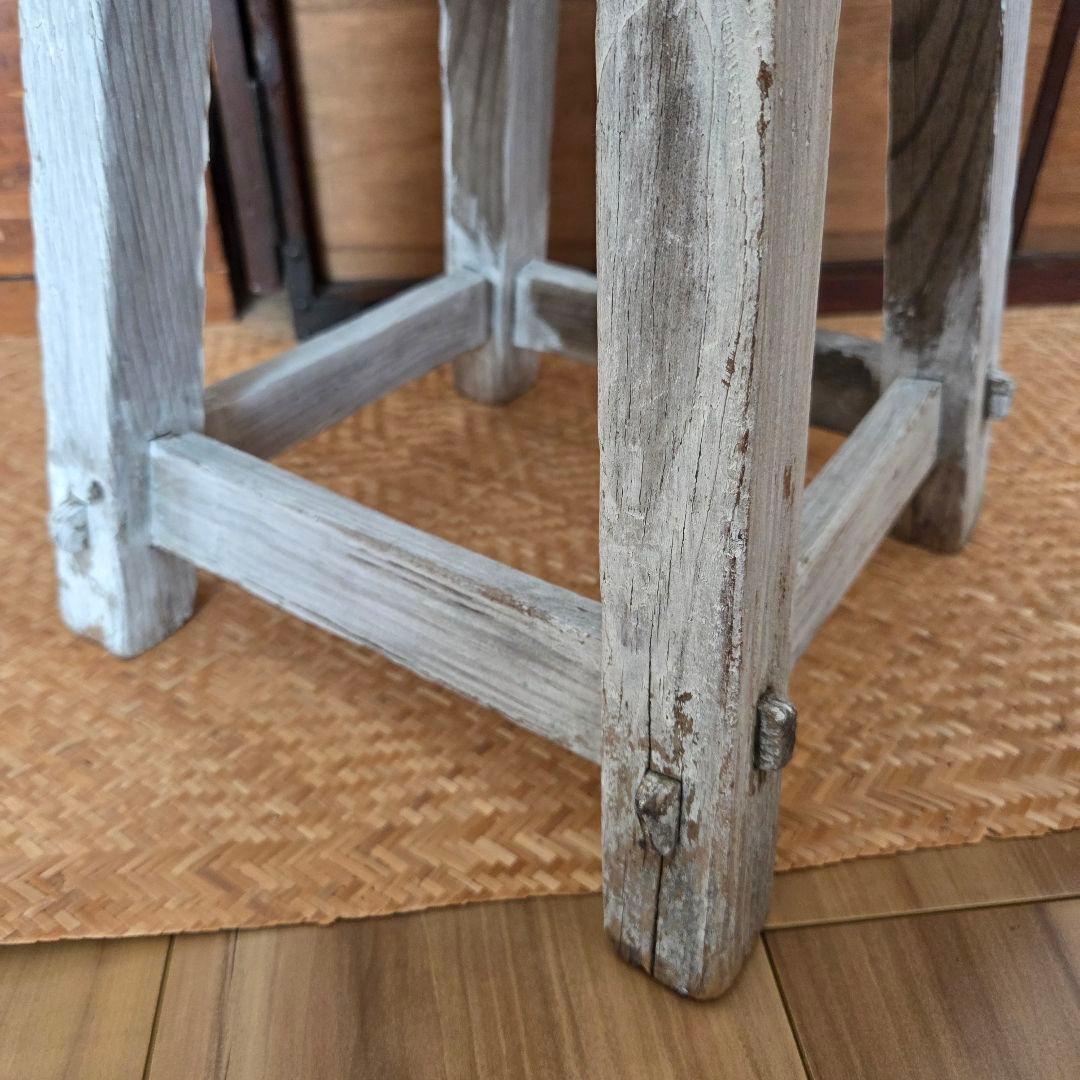 スツール 古い木製の椅子 古家具 レトロ アンティーク 木製 丸椅子 古椅子