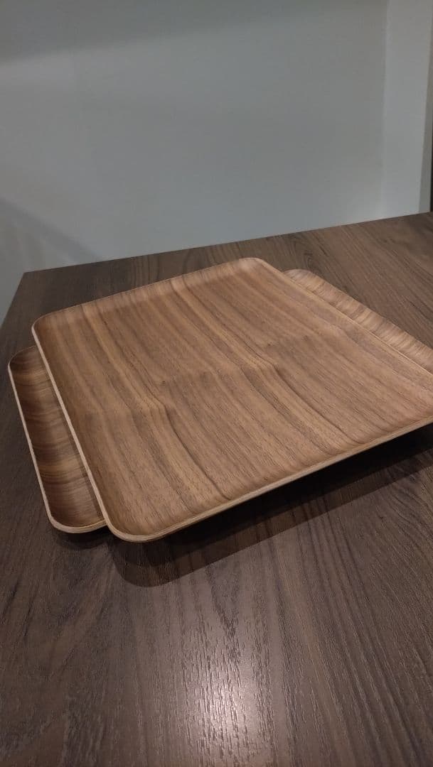 木製大トレイ ブラウン 四角型　10枚