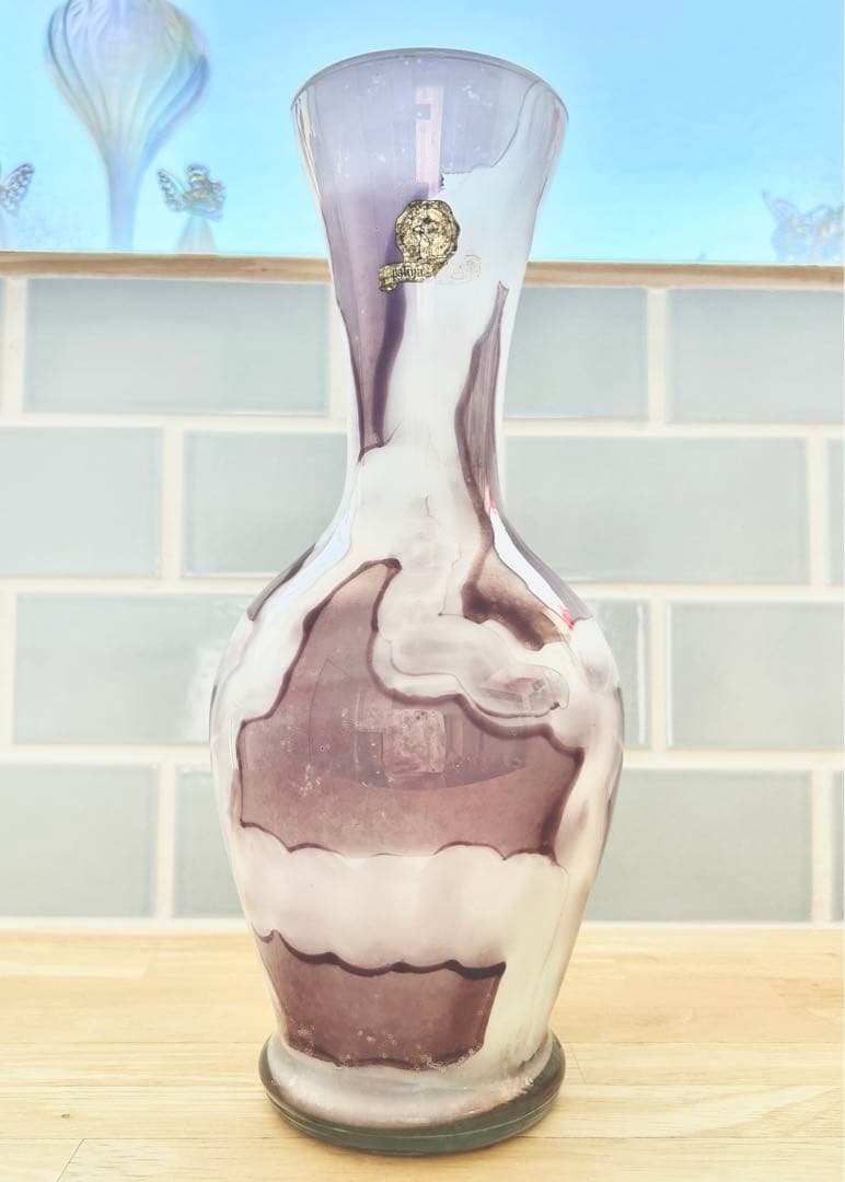 ガラス 花瓶 イタリア フラワーベース ミッドセンチュリー 花器