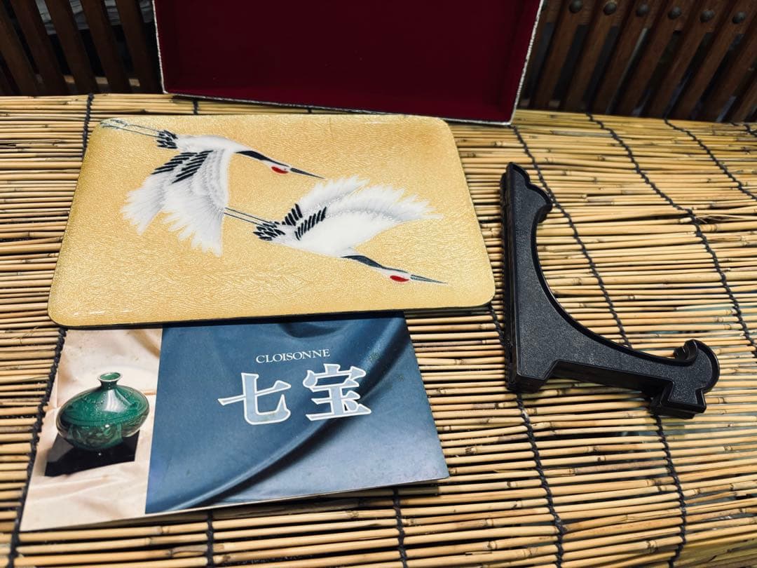 ATー２４ 七宝焼 丹頂鶴の 飾り皿 超美品 超良品
