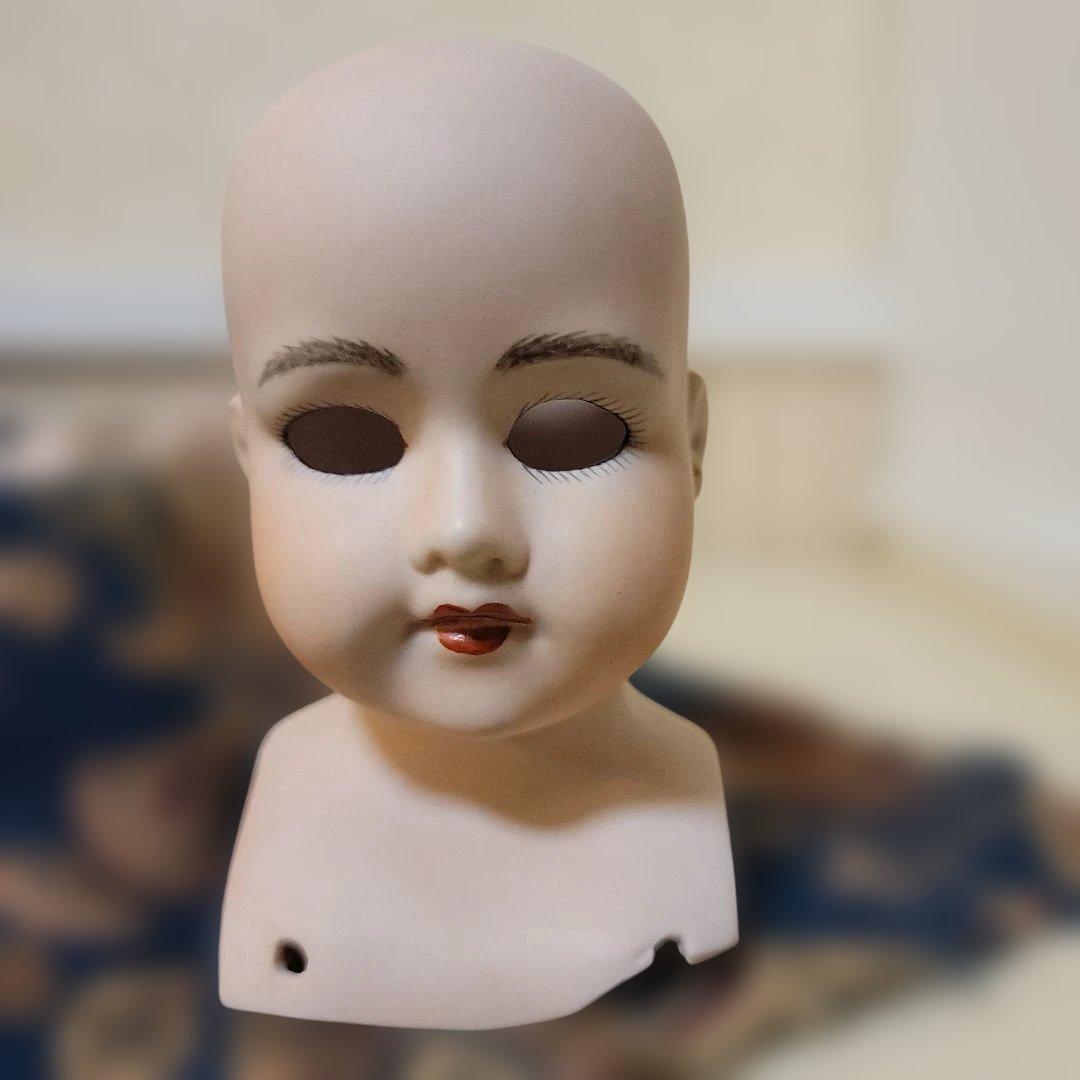 アンティークドール-パーツ　ジャンクパーツ　ウィッグ付き人形部品　計8点+指