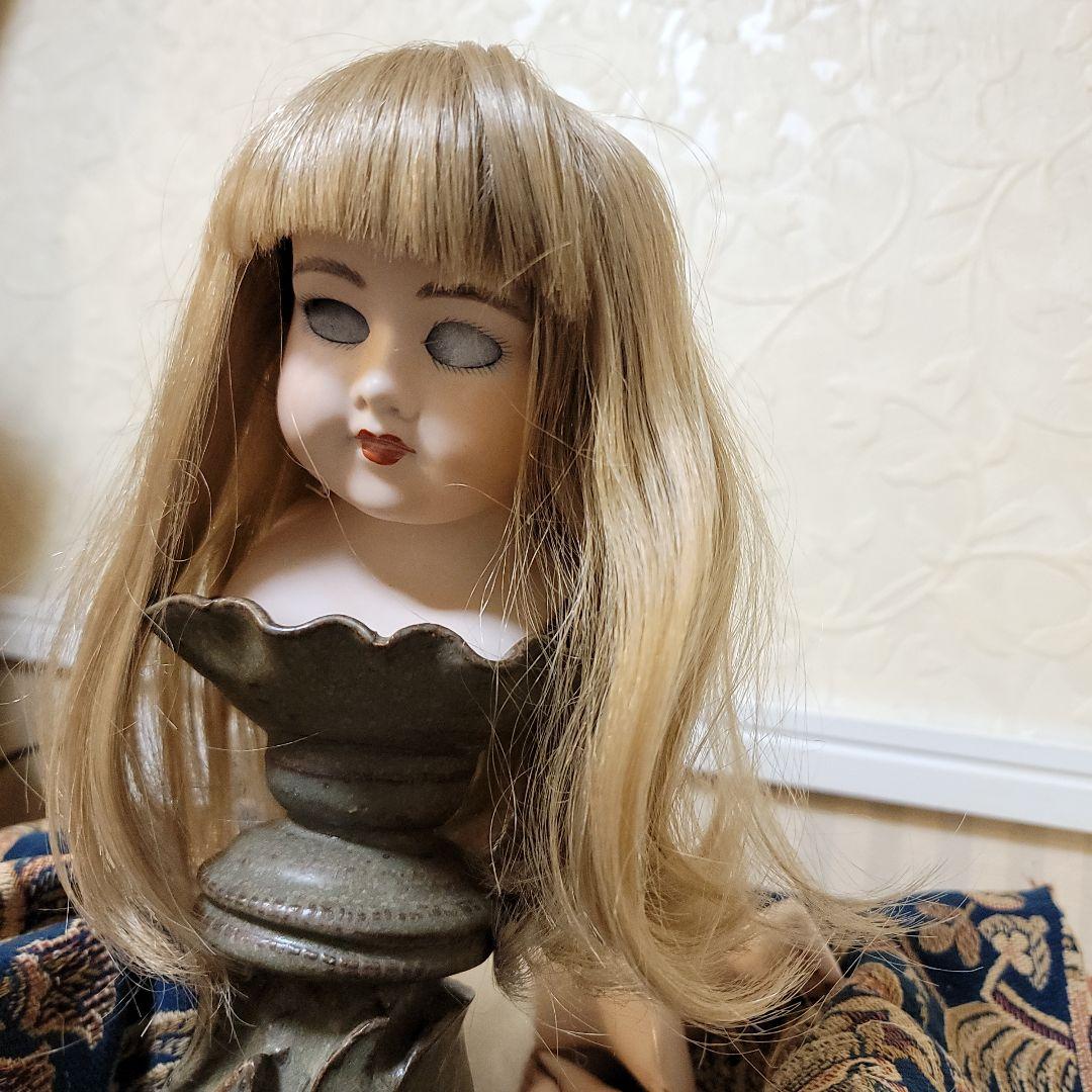 アンティークドール-パーツ　ジャンクパーツ　ウィッグ付き人形部品　計8点+指