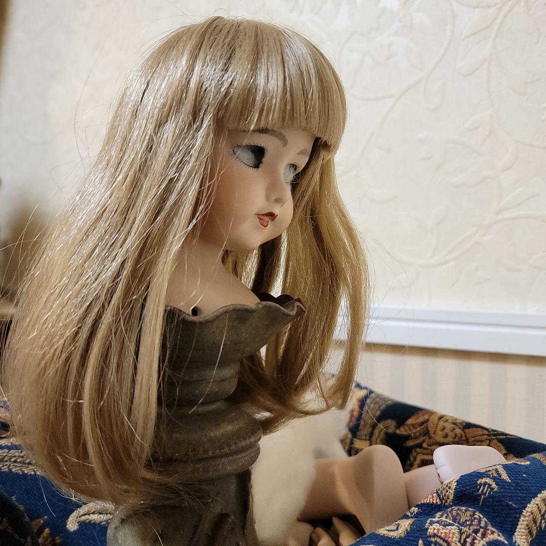 アンティークドール-パーツ　ジャンクパーツ　ウィッグ付き人形部品　計8点+指
