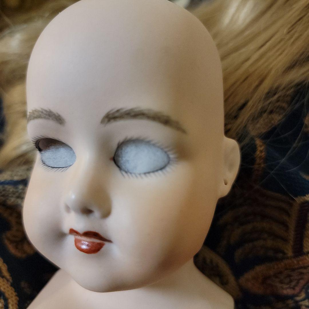 アンティークドール-パーツ　ジャンクパーツ　ウィッグ付き人形部品　計8点+指