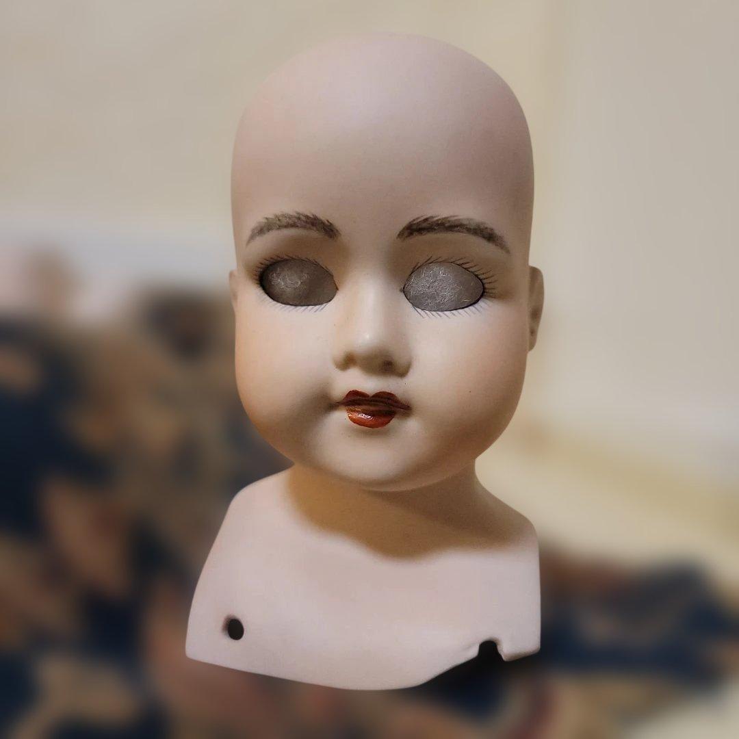 アンティークドール-パーツ　ジャンクパーツ　ウィッグ付き人形部品　計8点+指