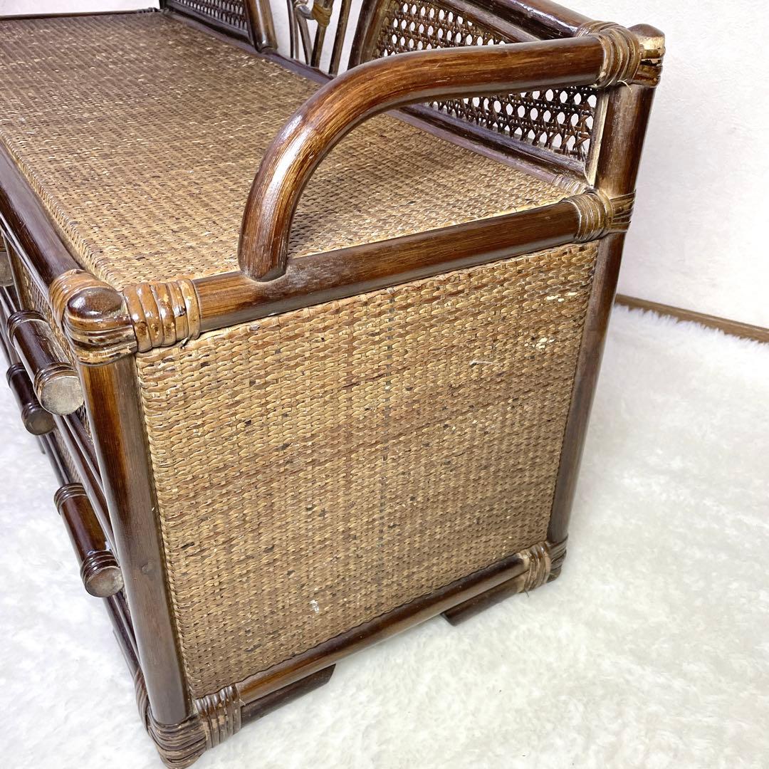 ラタン 収納チェスト 引き出し ブラウン 物入れ