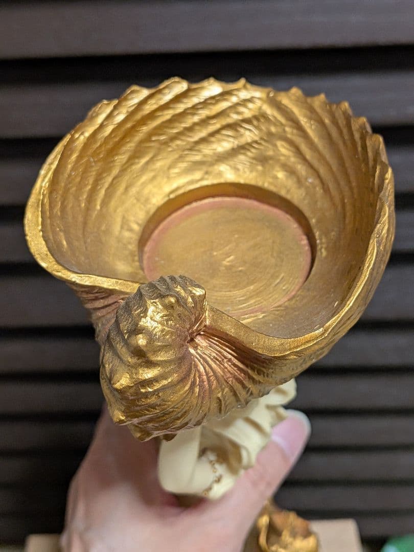 人魚と貝殻の彫刻 約30cm