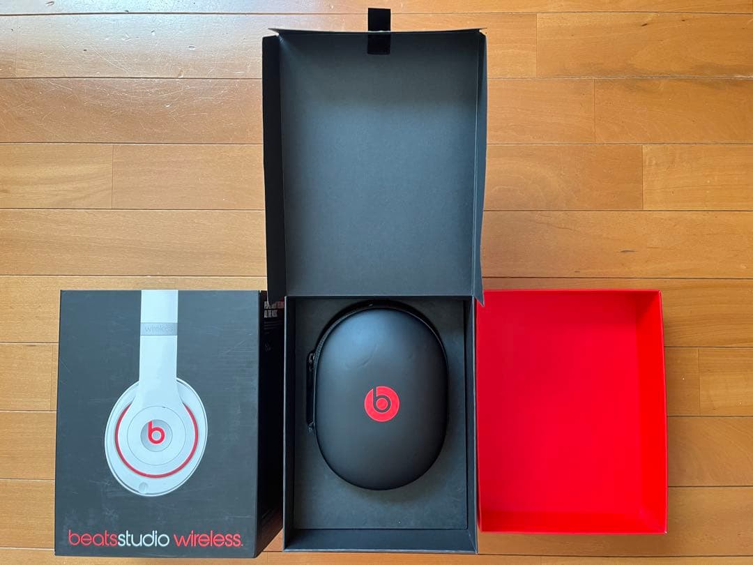 beats studio2 wireless ヘッドホン 白赤