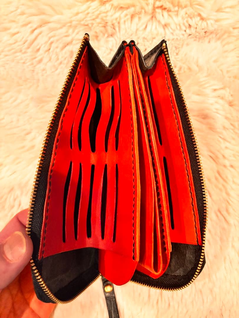 牛革長財布 型押しクロコダイル柄