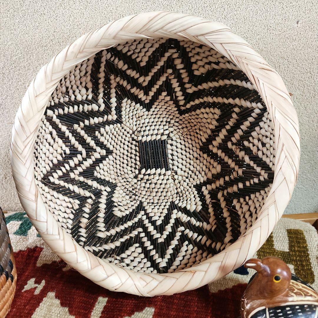 アフリカ　バスケット　2個セット　ズールーバスケット　茶　プリミティブ