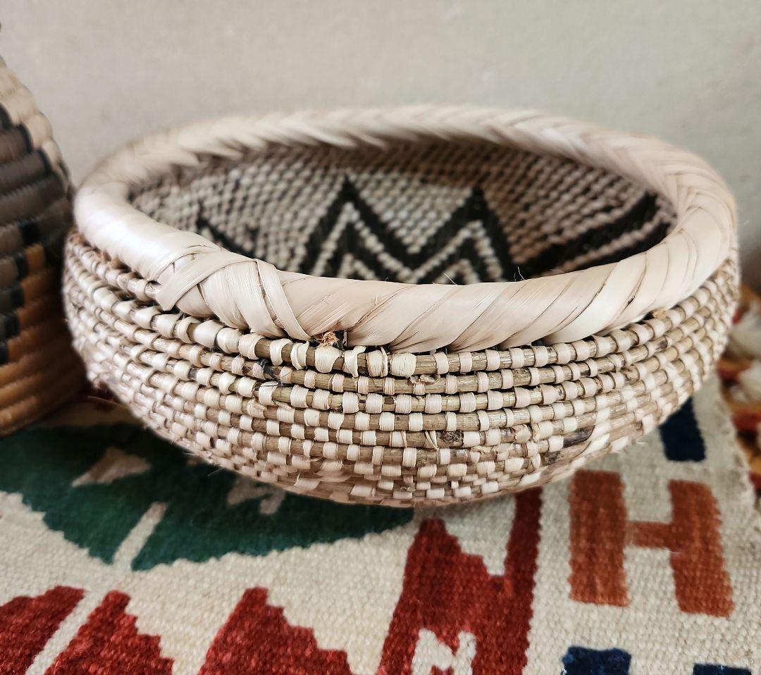 アフリカ　バスケット　2個セット　ズールーバスケット　茶　プリミティブ