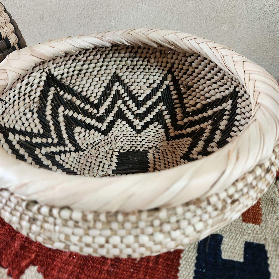 アフリカ　バスケット　2個セット　ズールーバスケット　茶　プリミティブ