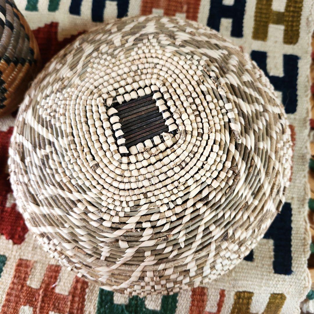 アフリカ　バスケット　2個セット　ズールーバスケット　茶　プリミティブ